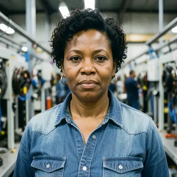 Portrait of Danielle Okafor, production planner at a fastener manufacturer